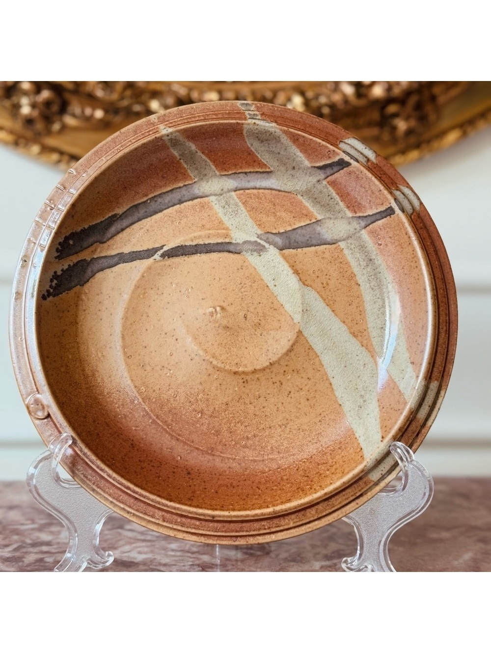 Handcrafted Ceramic Plate 8.5 Inch | Boho Home Decor | Earth Tone Pottery Dish